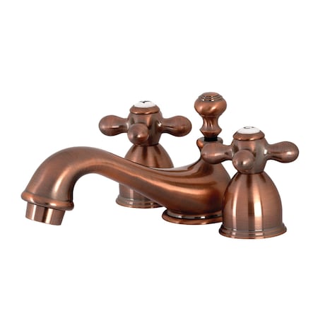 Kingston Brass KS395AXAC Restoration Mini-Widespread Bathroom Faucet, Antique Copper KS395AXAC